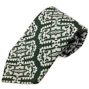 Vintage Retro Green White 60's 70's Necktie Neck Tie